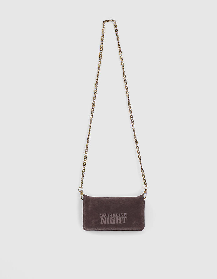 Women’s The Escort chocolate-colour leather clutch - IKKS