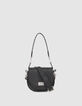Schwarze Damenledertasche The Small Waiter mit Ziernieten-1