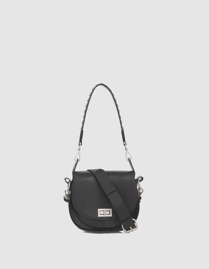 Women’s black studded leather The Small Rock Waiter bag - IKKS