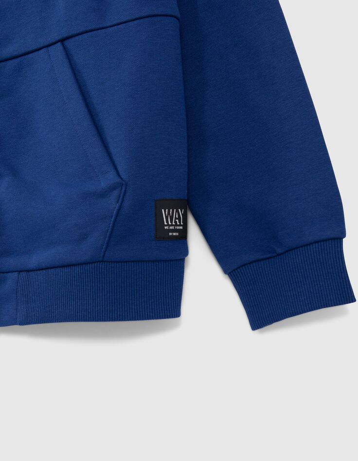 C&aacute;rdigan capucha azul cremallera ni&ntilde;o-4