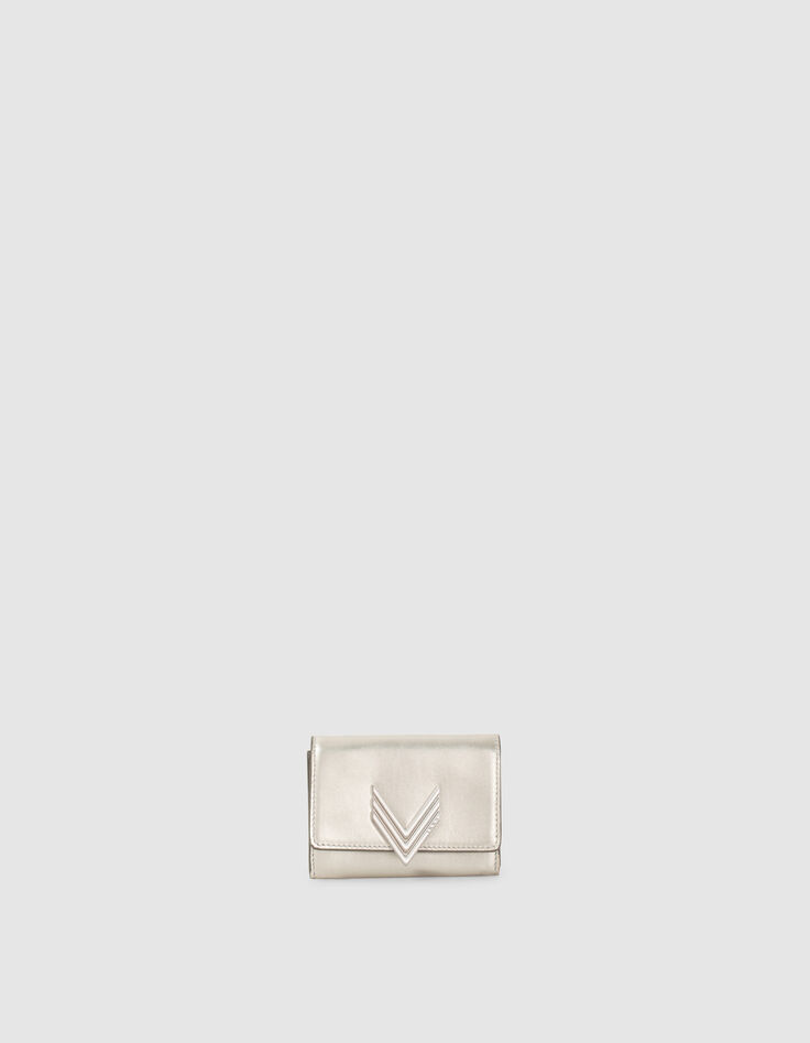 De mini portefeuille 111 in Silver leer Dames-1