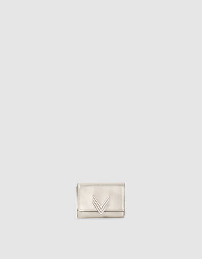 Women’s silver leather 111 mini wallet - IKKS