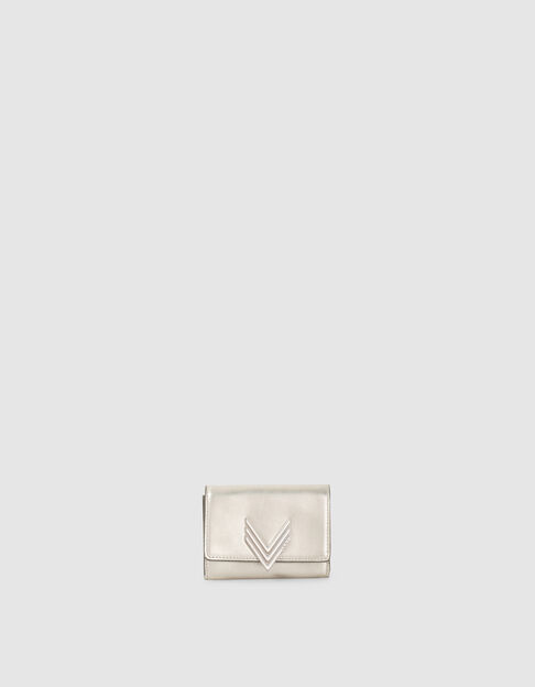 Women’s silver leather 111 mini wallet