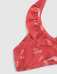 Roter Mädchenbikini mit Surf-Rocker-Print-2