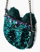 Entenblaue M&auml;dchenhandtasche aus Mischgewebe mit Katze-4