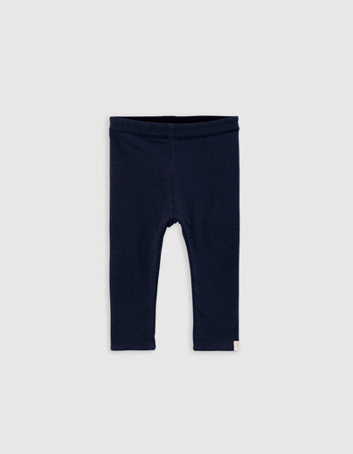 Baby girls' black and navy reversible leggings - IKKS