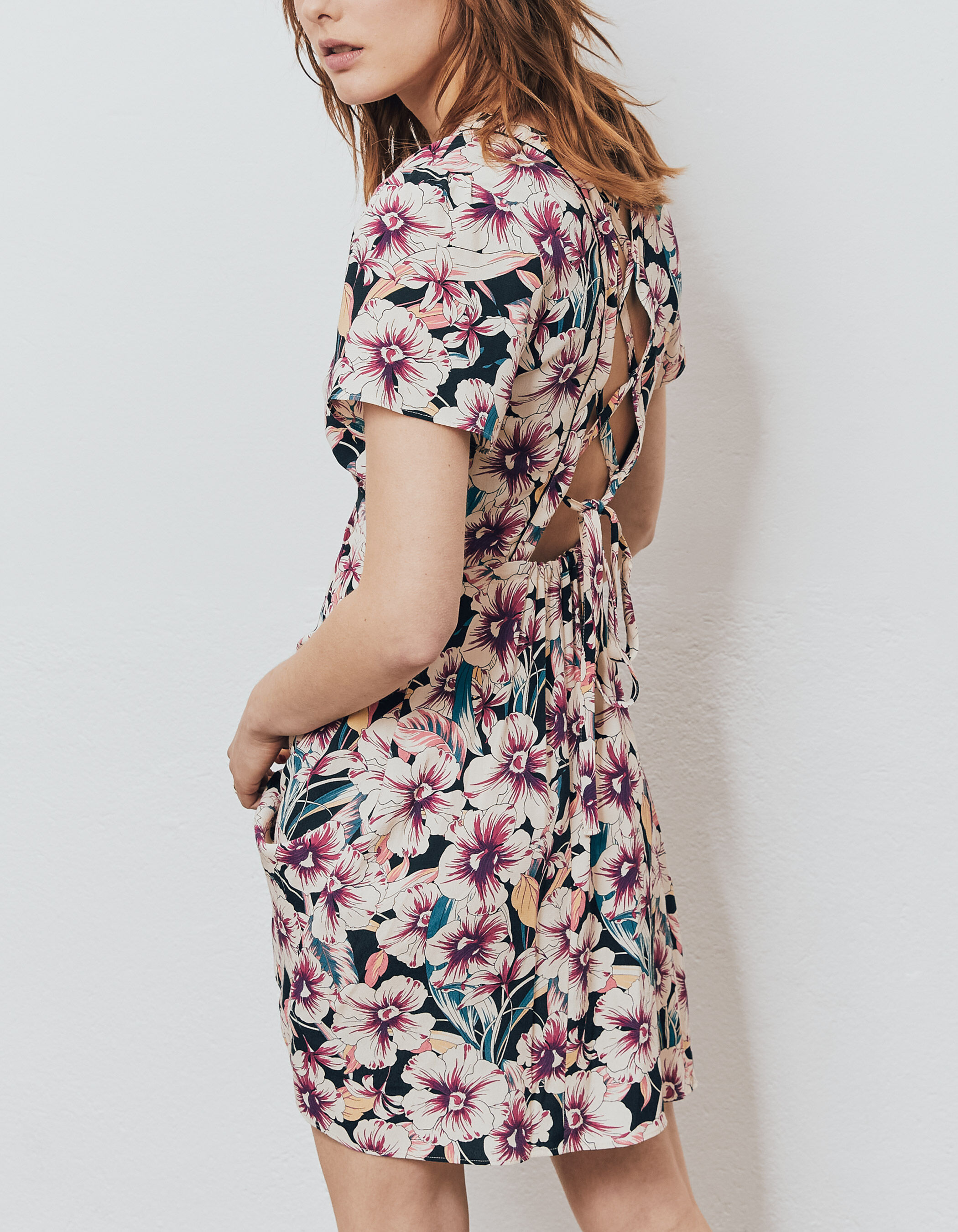 Robe imprimé tropical femme top