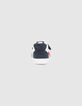 Baby boys’ navy and white Velcro trainers-3