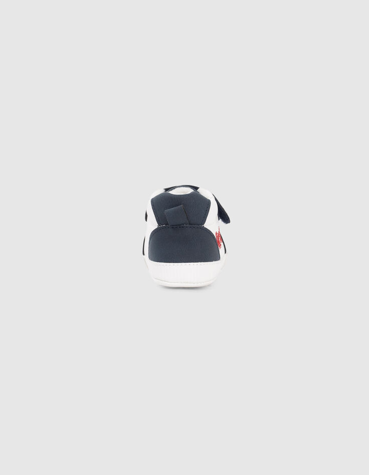 Baby boys’ navy and white Velcro trainers-3