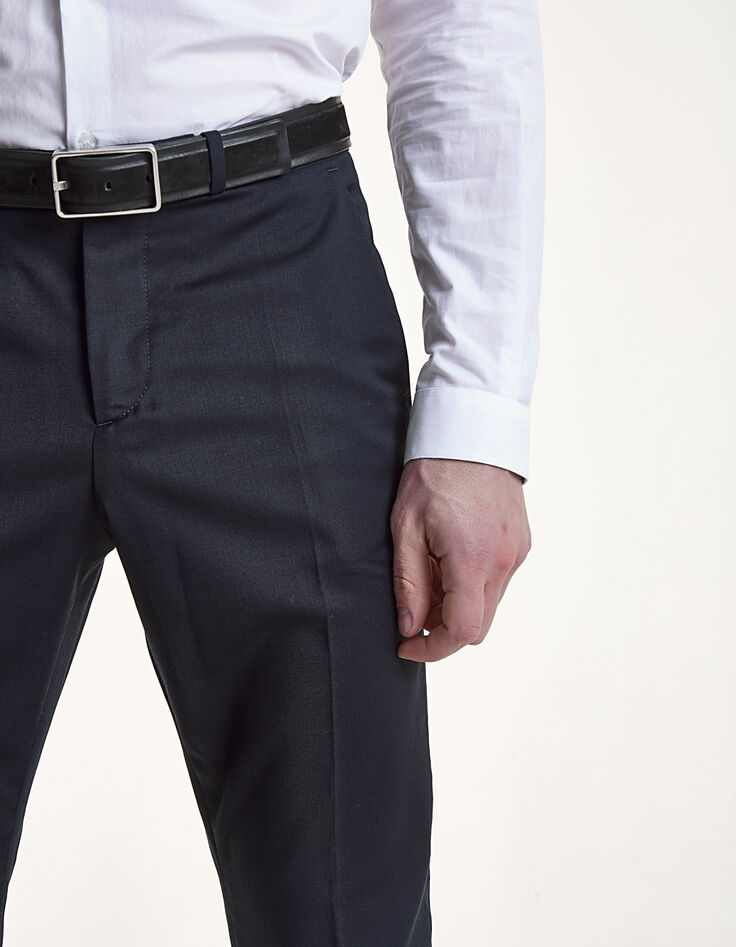 Pantalon marine &agrave; revers infroissable Homme-2