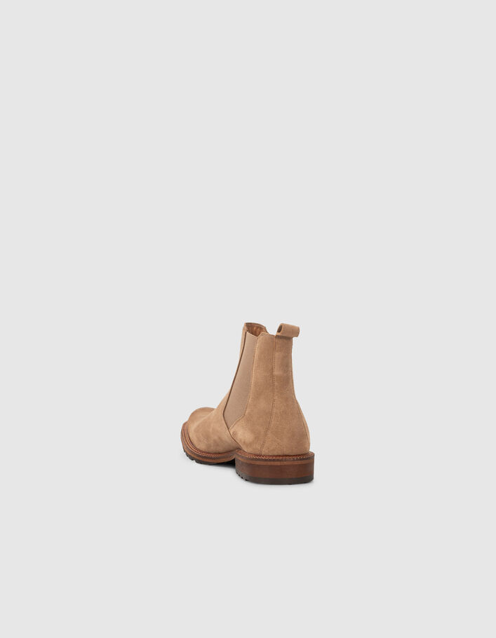 Chelsea boots beiges cuir velours Homme - IKKS