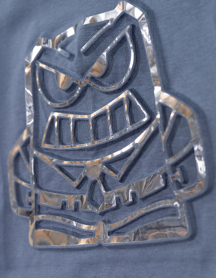 Boy's blue organic cotton embossed VICE-VERSA T-shirt-5 Boy's blue organic cotton embossed VICE-VERSA T-shirt-5