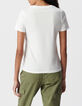 White round neck T-shirt with chevron embroidery for women-2