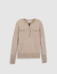 Pull manches longues beige 100% laine Femme-6