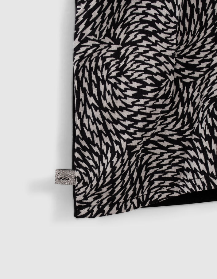 Girls’ black graphic print mixed-fabric vest top - IKKS