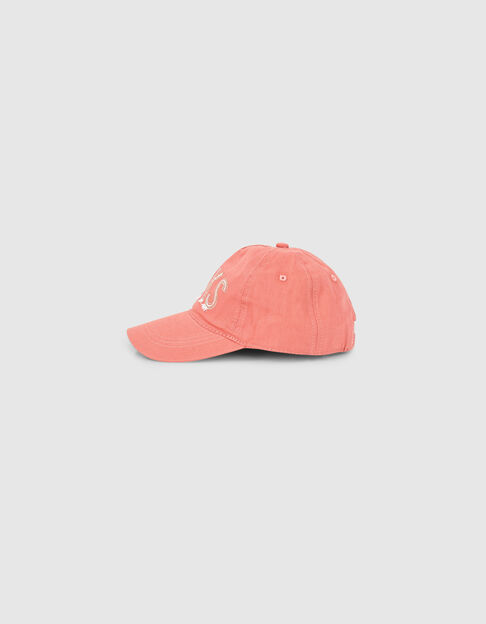 Girls’ dark coral embroidered cap