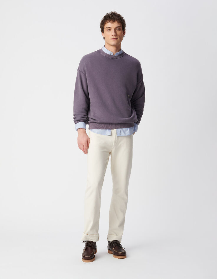 Sweat parma verwaschene Stickerei aus Fleece Herren-2