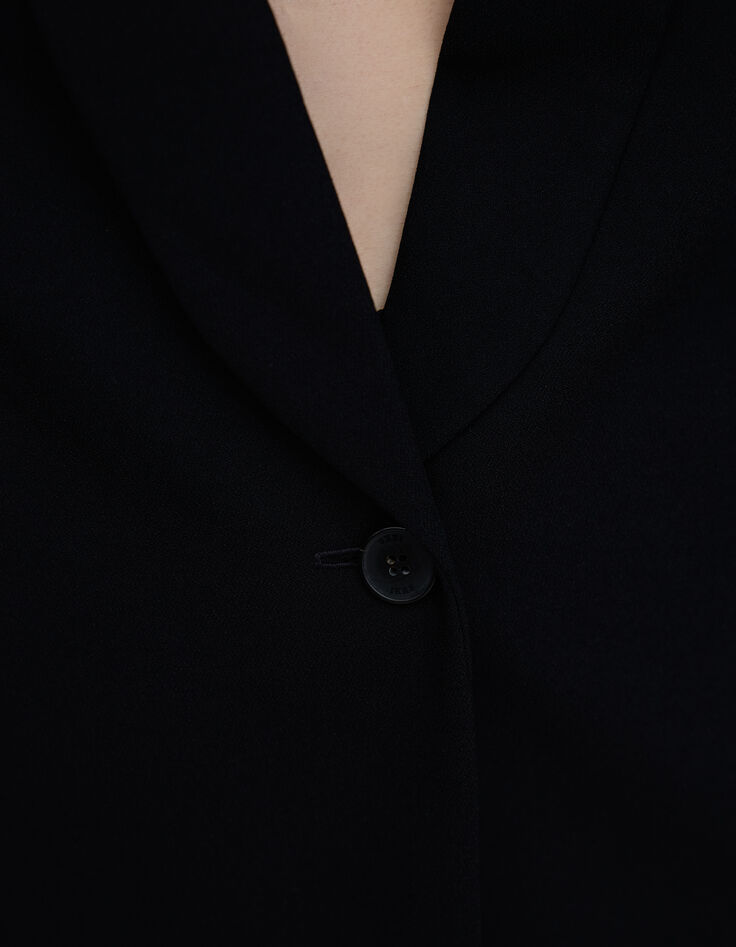 Schwarze Damen Schalkragen Anzugjacke-5
