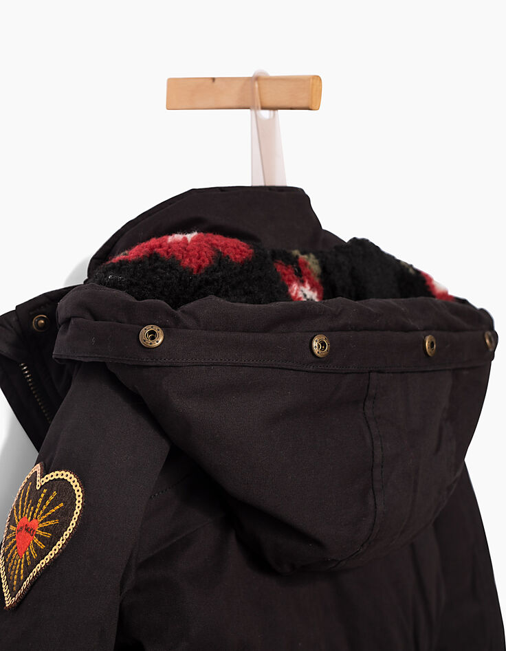 Schwarzer Mädchenparka-4