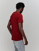 T-shirt L'Essentiel rouge foncé coton bio col V Homme-5