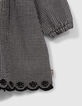 Robe écrue motif vichy noir bébé fille-5