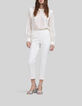 Blouse blanc cassé en guipure Femme-1