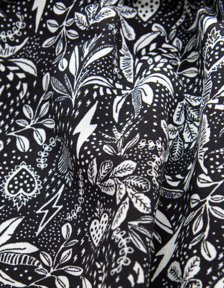 Schwarzes Mädchenkleid, LENZING™ ECOVERO™, Dschungel-Print-6
