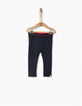 Leggings réversible marine et rouge bébé fille-1
