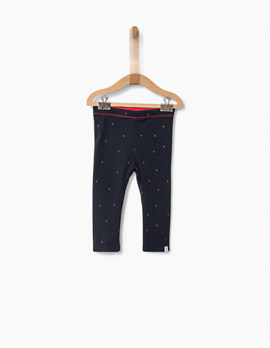 Leggings réversible marine et rouge bébé fille - IKKS