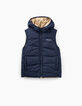 Doudoune réversible navy et beige sans manches garçon -3