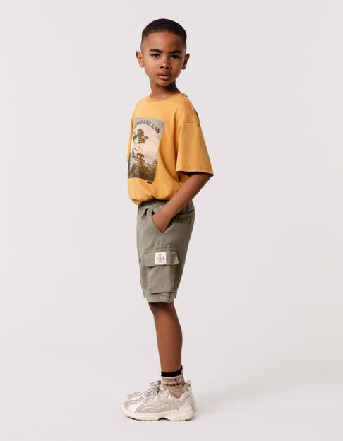 Bermuda shorts JOGGER khaki mix Lyocell for boy - IKKS