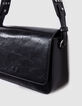 Le 111 noir cuir glacé double anse clous Femme-4