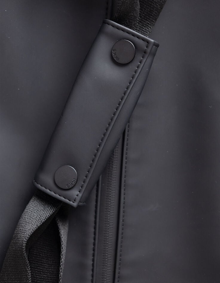 Men's weekend bag black nylon rubber effect-4