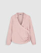 Blusa envolvente de Lyocell&reg; rosa para mujer-5