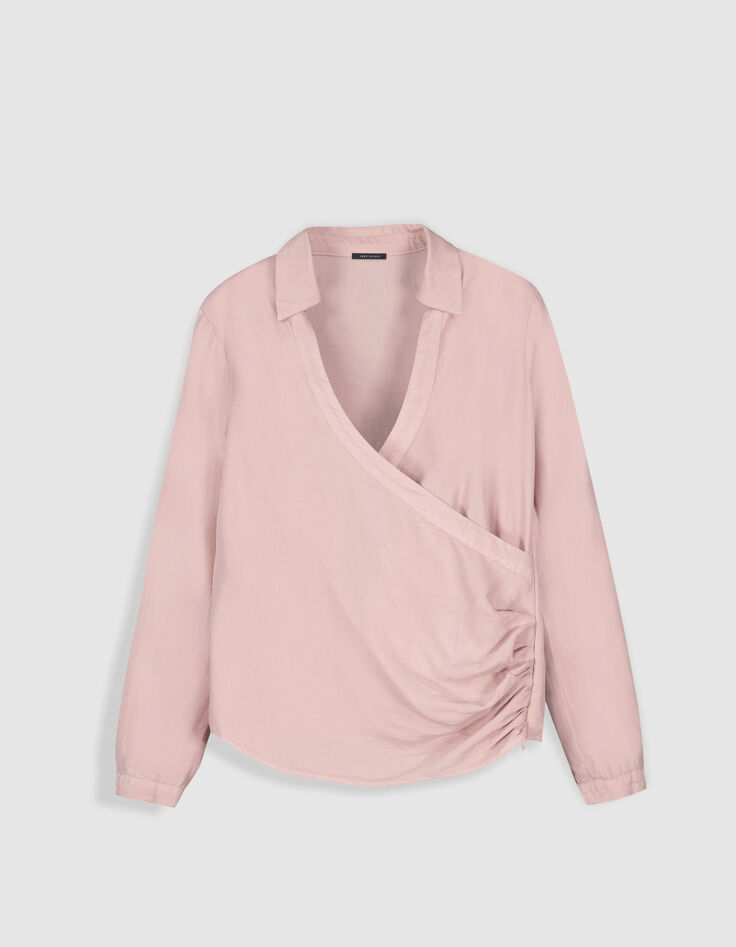 Blusa envolvente de Lyocell&reg; rosa para mujer-5
