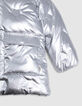 Plumas plata piel nailon termosellado lunares niña-5
