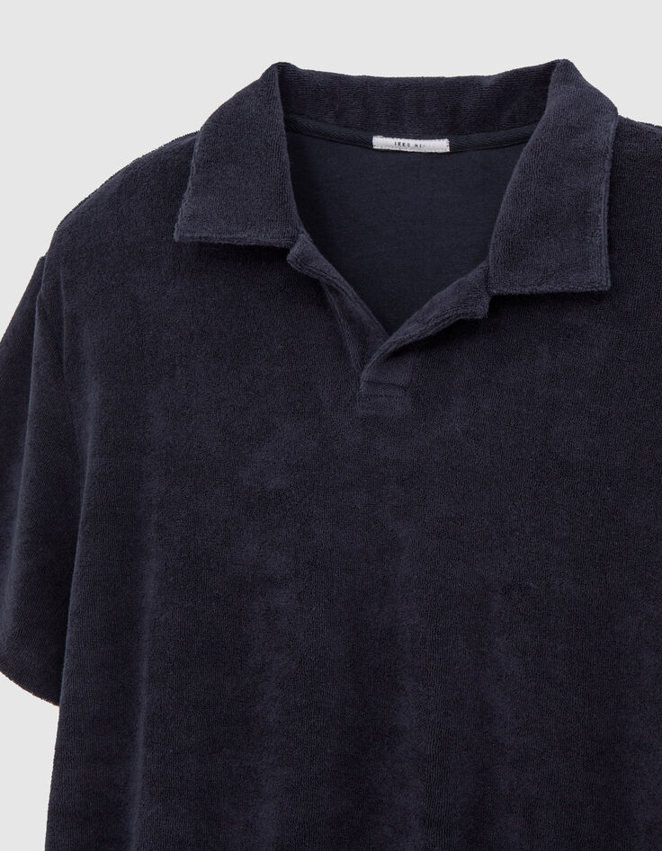 Polo marine en &eacute;ponge Homme-7