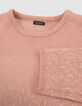 Roze jacquard lurex meisjesjurk-5