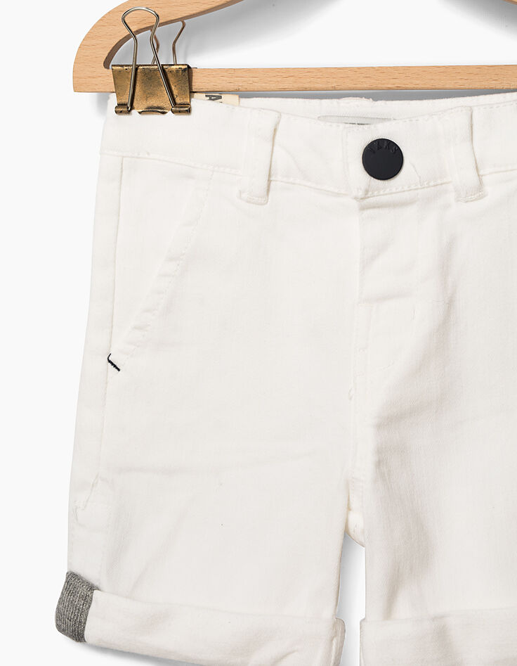 Witte bermuda met omslag voor babyjongens -3