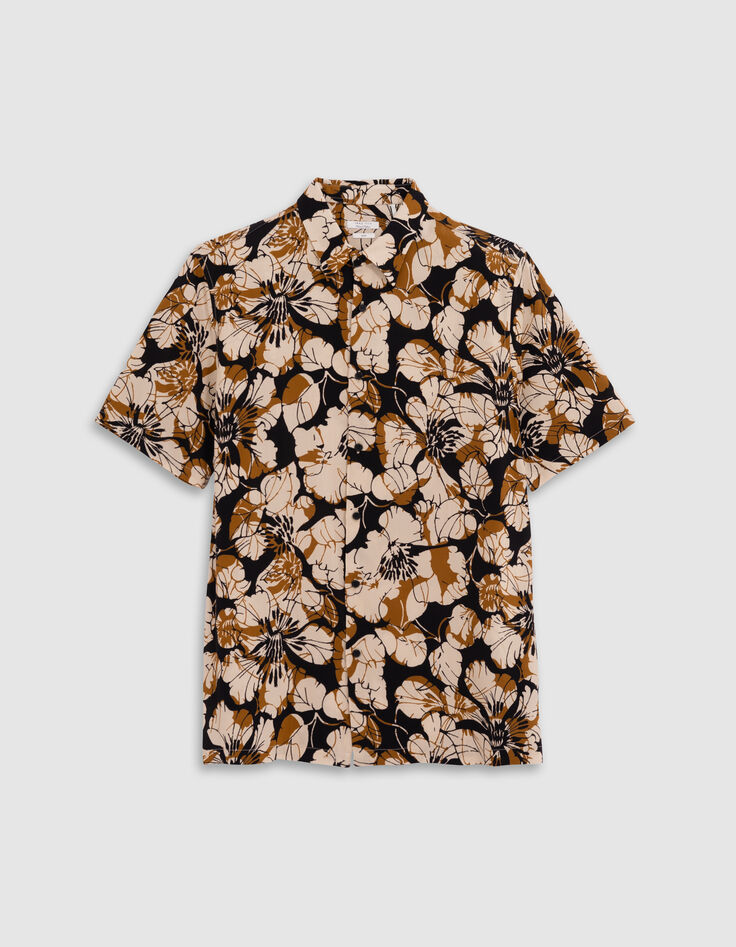 Safran REGULAR-Herrenhemd, Blumen-Maxiprint-5