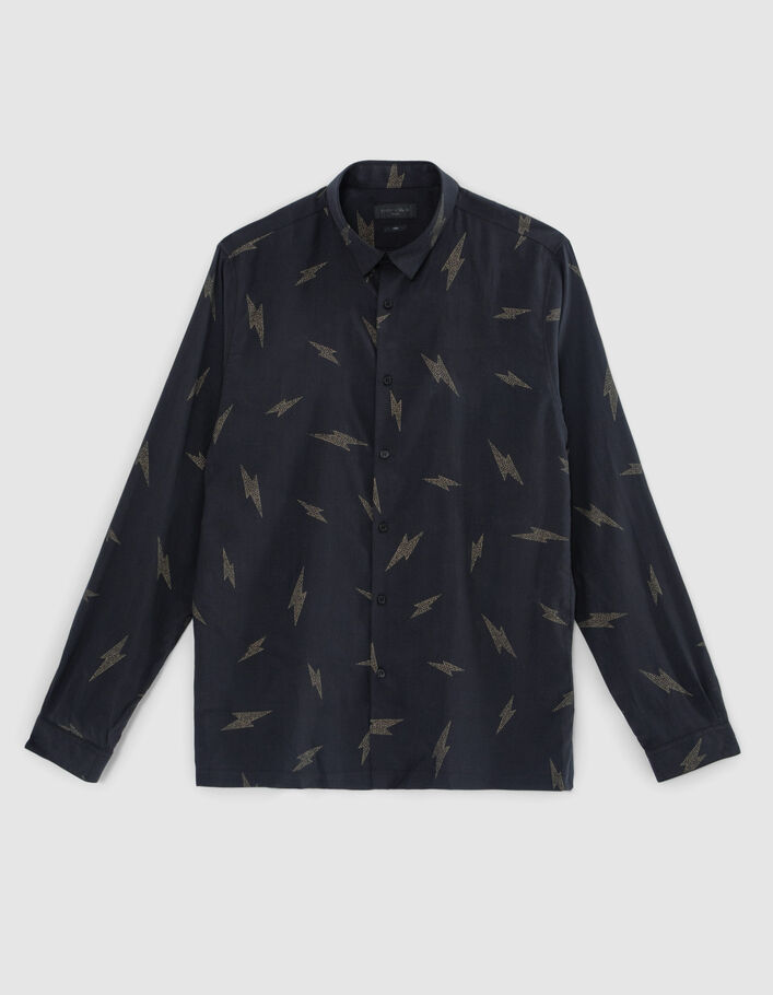 Men’s black Pure Edition - SLIM shirt with lightning print-6