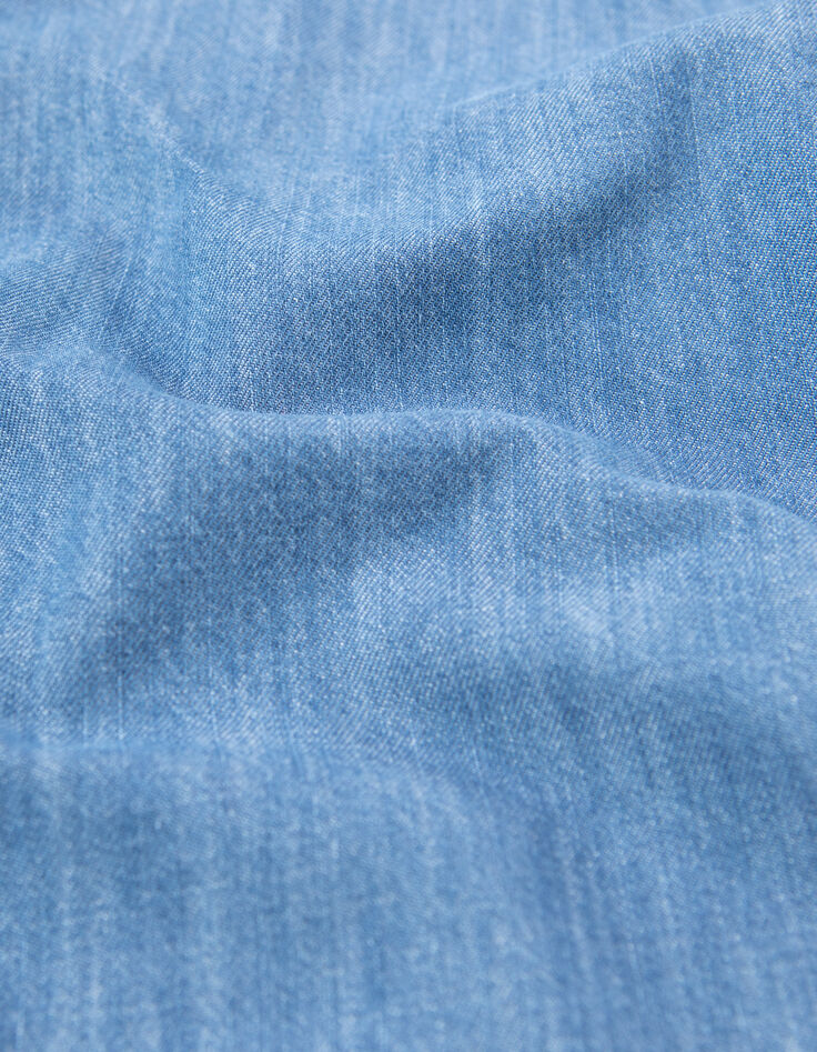 Blaues Jungenjeanshemd mit Print-6