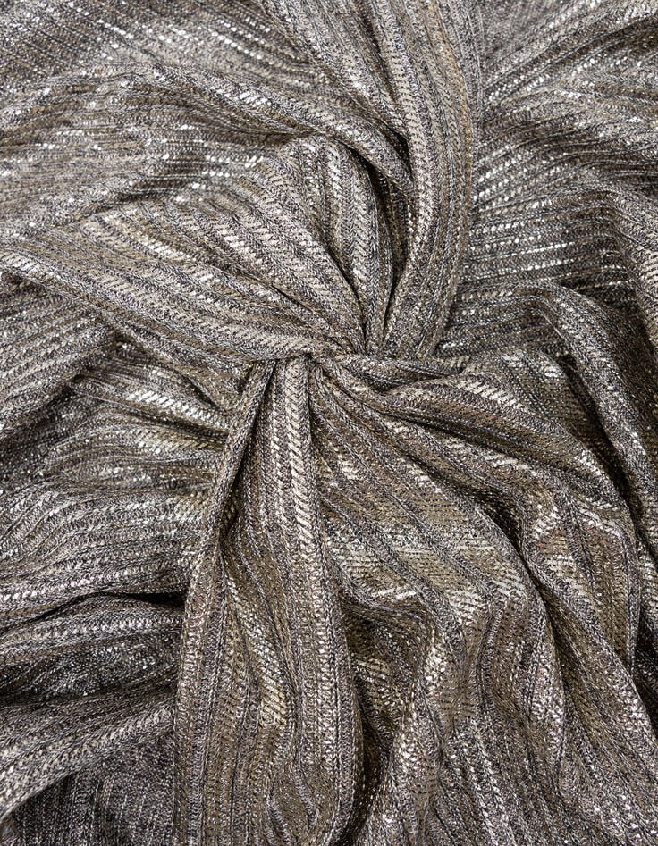 D&eacute;bardeur dor&eacute; maille m&eacute;tallis&eacute;e noeud dos Femme-8