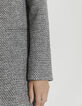Women’s grey wool blend coat with grey denim facing-5
