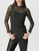 Camiseta caqui redecilla leopardo mujer-2