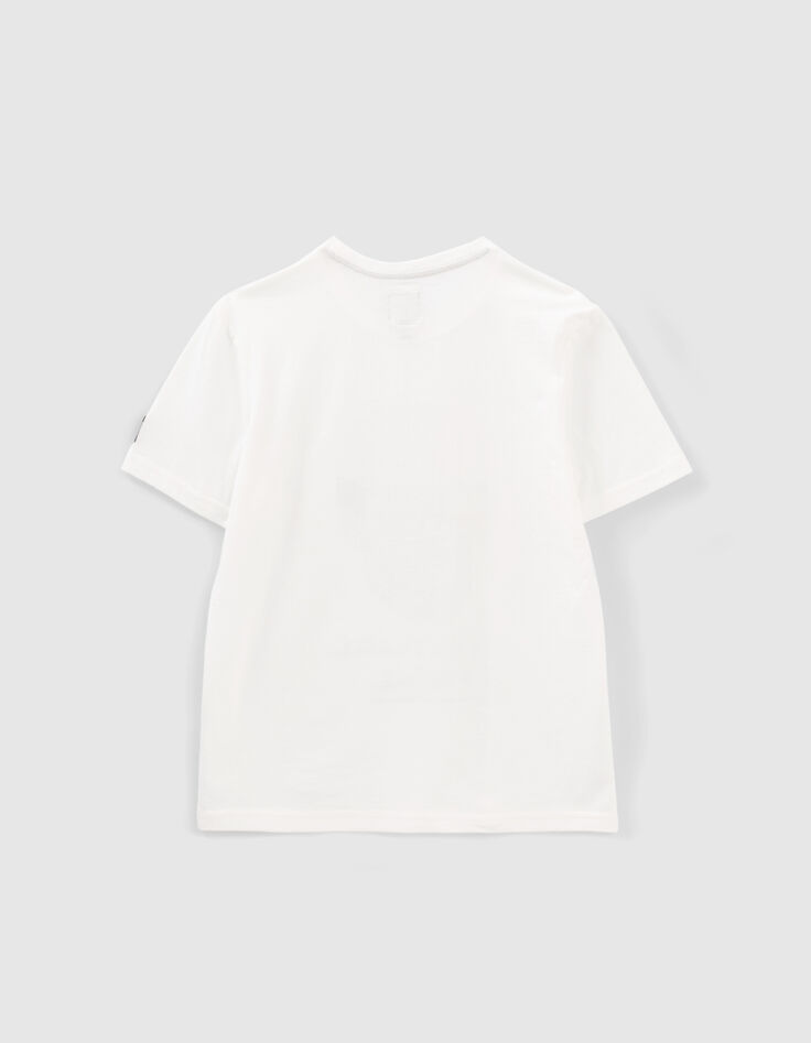 Wit T-shirt bio met doodshoofd 3D-effect jongens-2