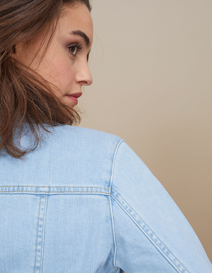 I.Code bleach denim studded jacket-5