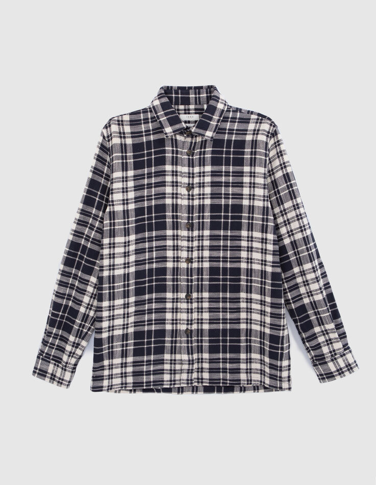 Surchemise REGULAR marine motif carreaux Homme-6