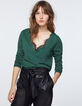 Pull prusse maille tricot encolure V apport dentelle femme-2