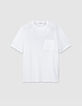 Men's chalk decorative texture knit T-shirt-5